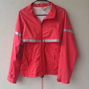 L.L. Bean Pink Removable Hodded Windbreaker Women's Jacket Size L